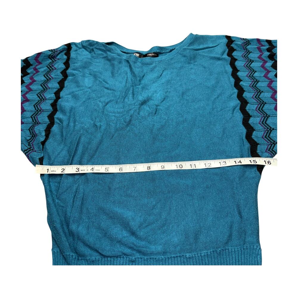 Maurices Teal Blue Raglan Top Short Sleeve Womens Medium - Picture 6 of 7